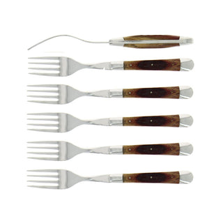 Forge de Laguiole Tradition table forks set with barrel oak handle Set 6 Buy on Shopdecor FORGE DE LAGUIOLE collections