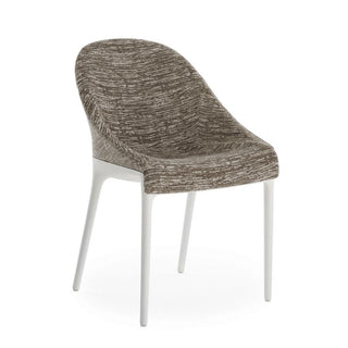 Kartell Eleganza Ela armchair in Melange fabric with white structure Kartell Melange 2 Dove Grey - Buy now on ShopDecor - Discover the best products by KARTELL design