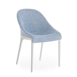 Kartell Eleganza Ela armchair in Melange fabric with white structure Kartell Melange 3 Light Blue - Buy now on ShopDecor - Discover the best products by KARTELL design