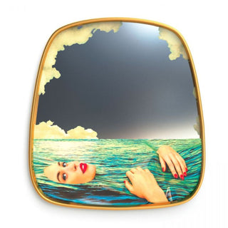 Seletti Toiletpaper Small Mirror Gold Frame Sea Girl Buy on Shopdecor TOILETPAPER HOME collections